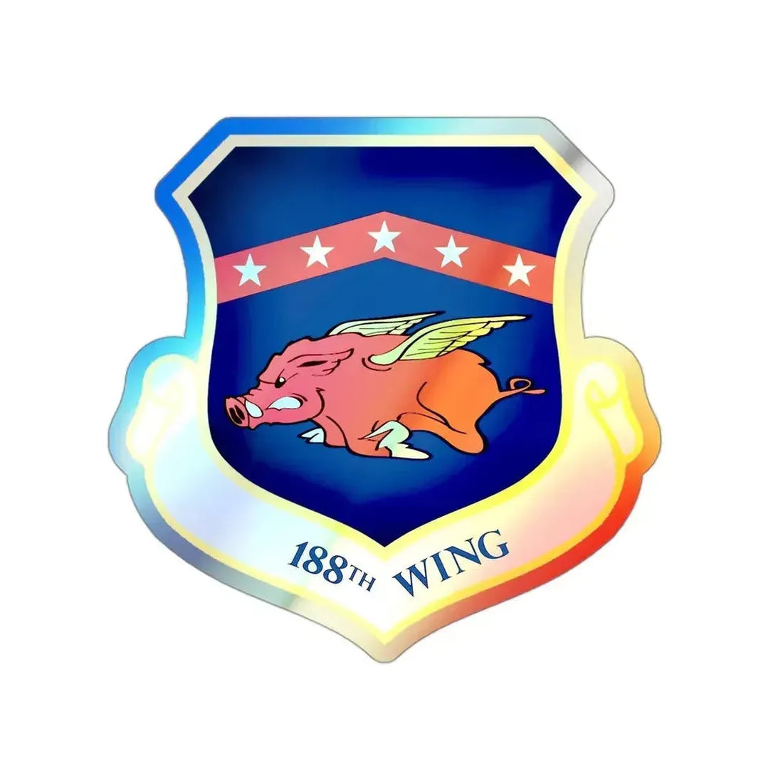 188th Wing (U.S. Air Force) Holographic STICKER Die-Cut Vinyl Decal 3 Inch Holographic - The Sticker Space
