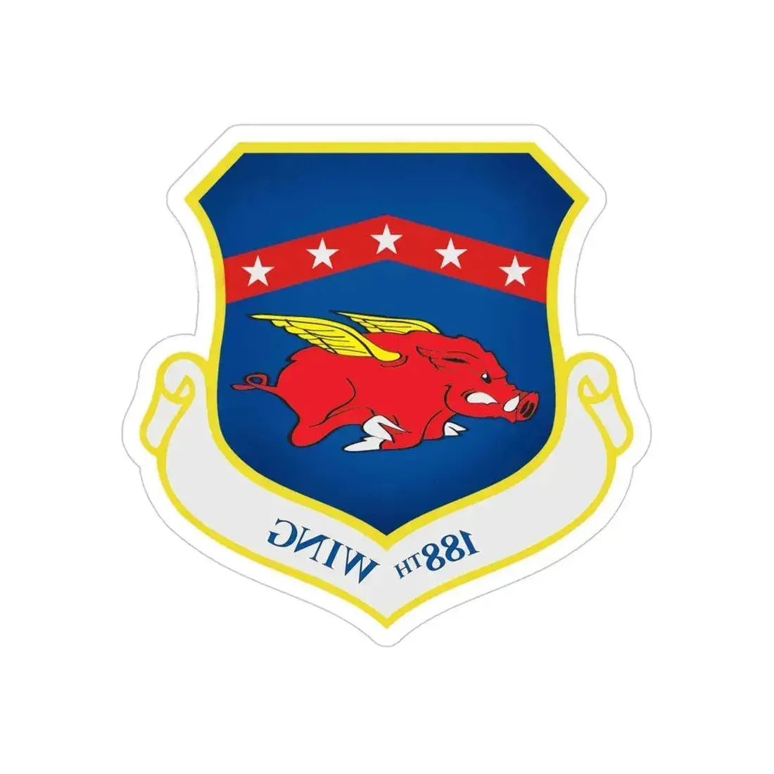 188th Wing (U.S. Air Force) REVERSE PRINT Transparent Die-Cut STICKER 4 Inch Die-Cut Transparent - The Sticker Space