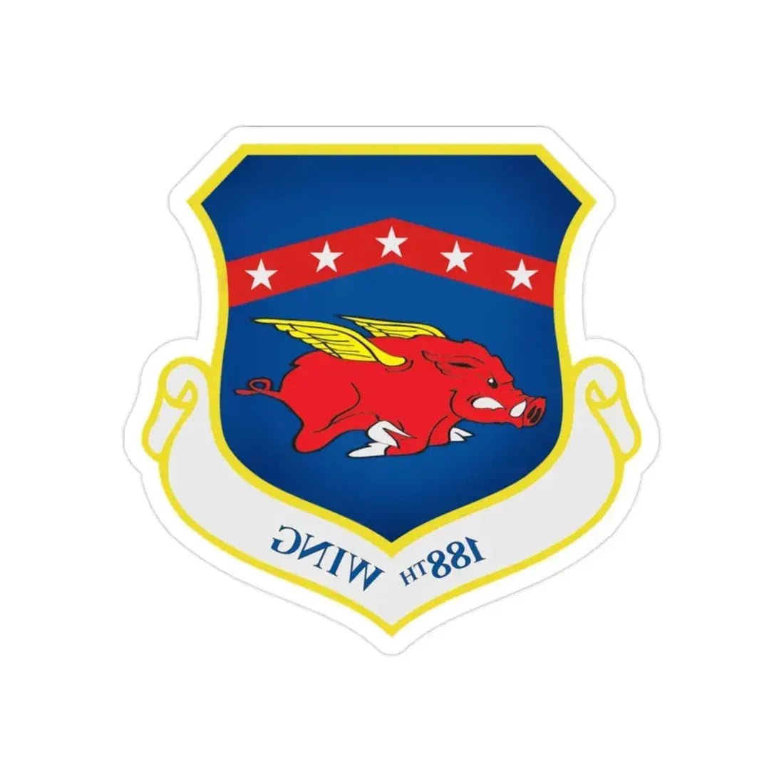 188th Wing (U.S. Air Force) REVERSE PRINT Transparent Die-Cut STICKER - The Sticker Space
