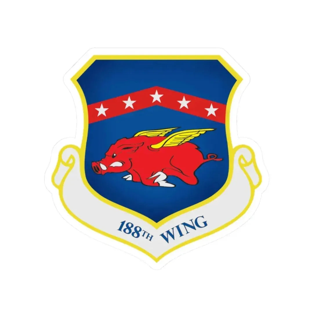 188th Wing (U.S. Air Force) STICKER Vinyl Kiss-Cut Decal 2 Inch White - The Sticker Space