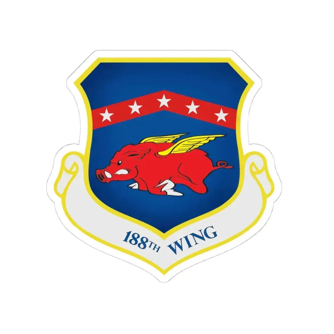 188th Wing (U.S. Air Force) STICKER Vinyl Kiss-Cut Decal 4 Inch White - The Sticker Space