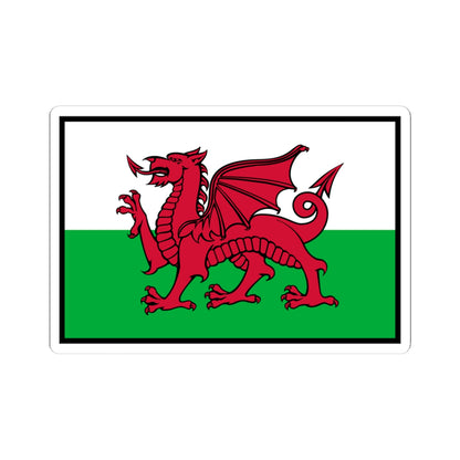 Flag of Wales bordered (United Kingdom) STICKER Vinyl Kiss-Cut Decal