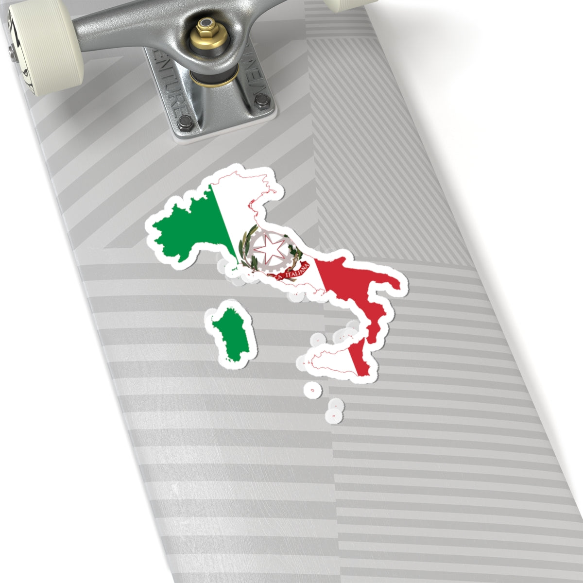 Flag map of Italy State Ensign (Italy) STICKER Vinyl Kiss-Cut Decal