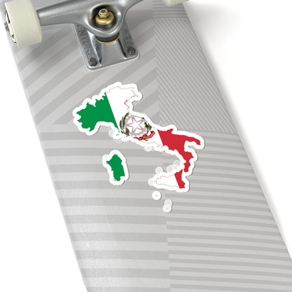 Flag map of Italy State Ensign (Italy) STICKER Vinyl Kiss-Cut Decal