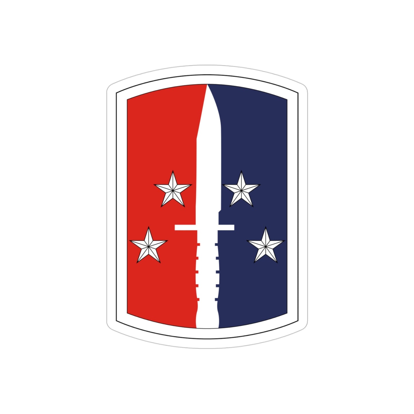 189th Infantry Brigade (U.S. Army) REVERSE PRINT Transparent STICKER-4" × 4"-The Sticker Space