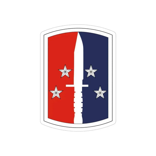 189th Infantry Brigade (U.S. Army) REVERSE PRINT Transparent Die-Cut STICKER 6 Inch Die-Cut Transparent - The Sticker Space
