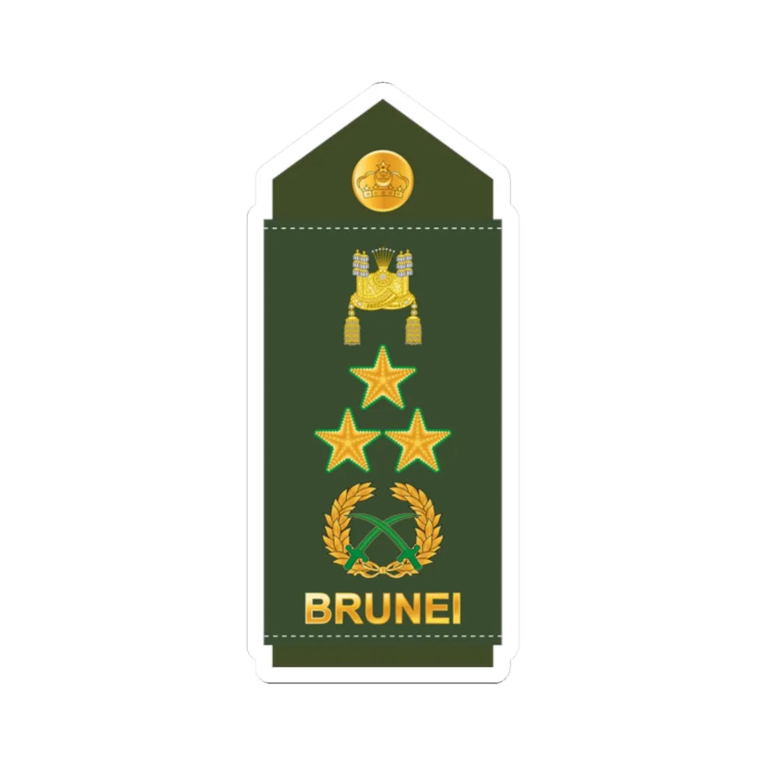 18.RBrLF LG (Brunei) (Military Rank) STICKER Vinyl Kiss-Cut Decal 2 Inch White - The Sticker Space