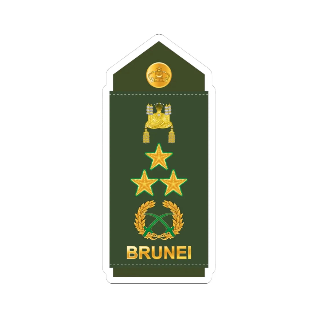 18.RBrLF LG (Brunei) (Military Rank) STICKER Vinyl Kiss-Cut Decal 3 Inch White - The Sticker Space