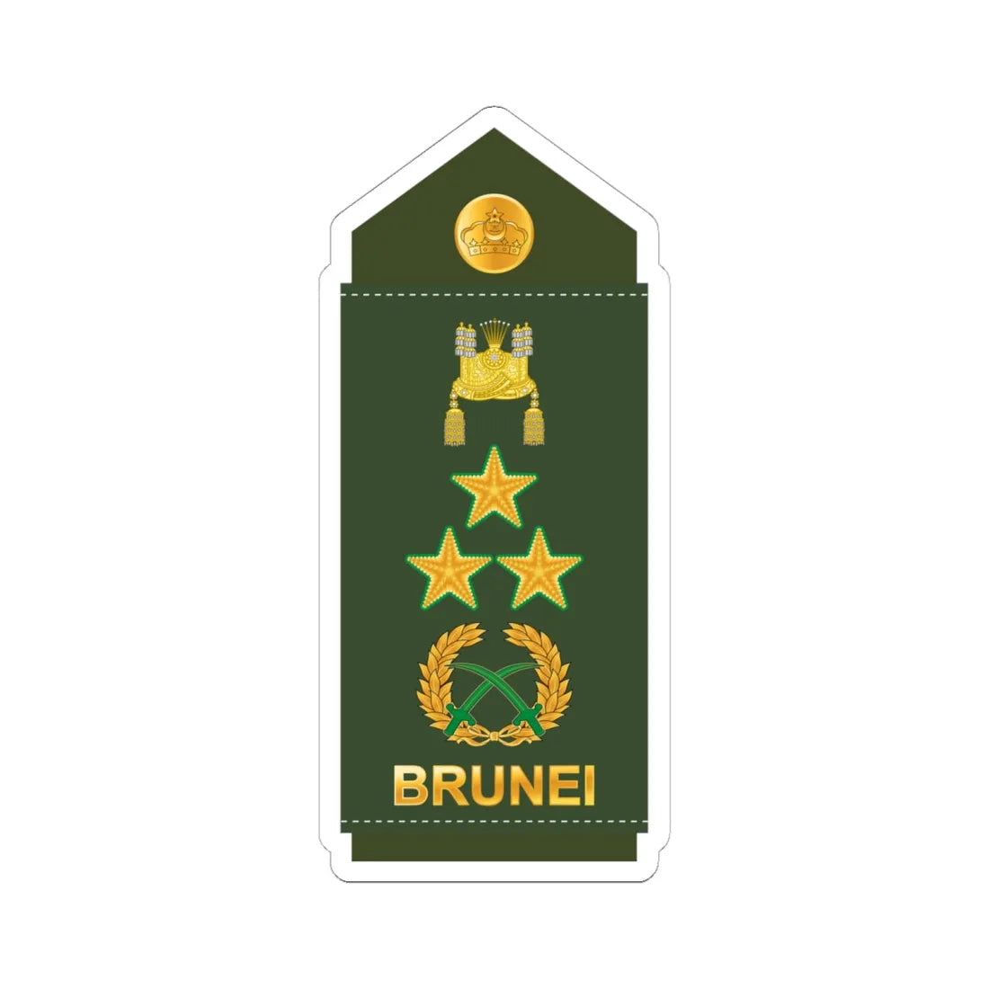 18.RBrLF LG (Brunei) (Military Rank) STICKER Vinyl Kiss-Cut Decal 6 Inch White - The Sticker Space