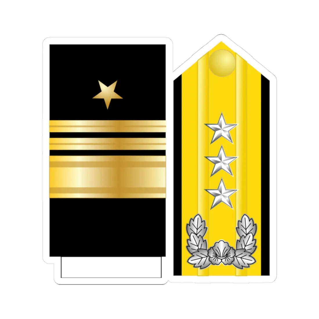 18.SKN VADM (Korea) (Military Rank) STICKER Vinyl Kiss-Cut Decal 3 Inch White - The Sticker Space