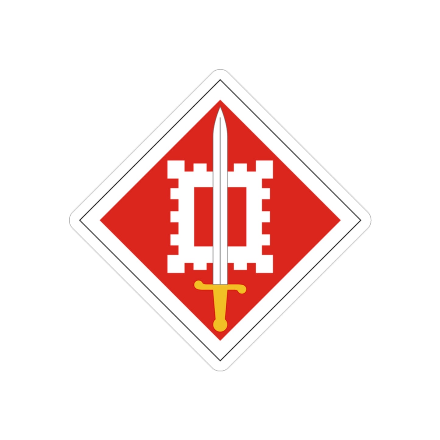 18th Engineer Brigade (U.S. Army) REVERSE PRINT Transparent STICKER-2" × 2"-The Sticker Space