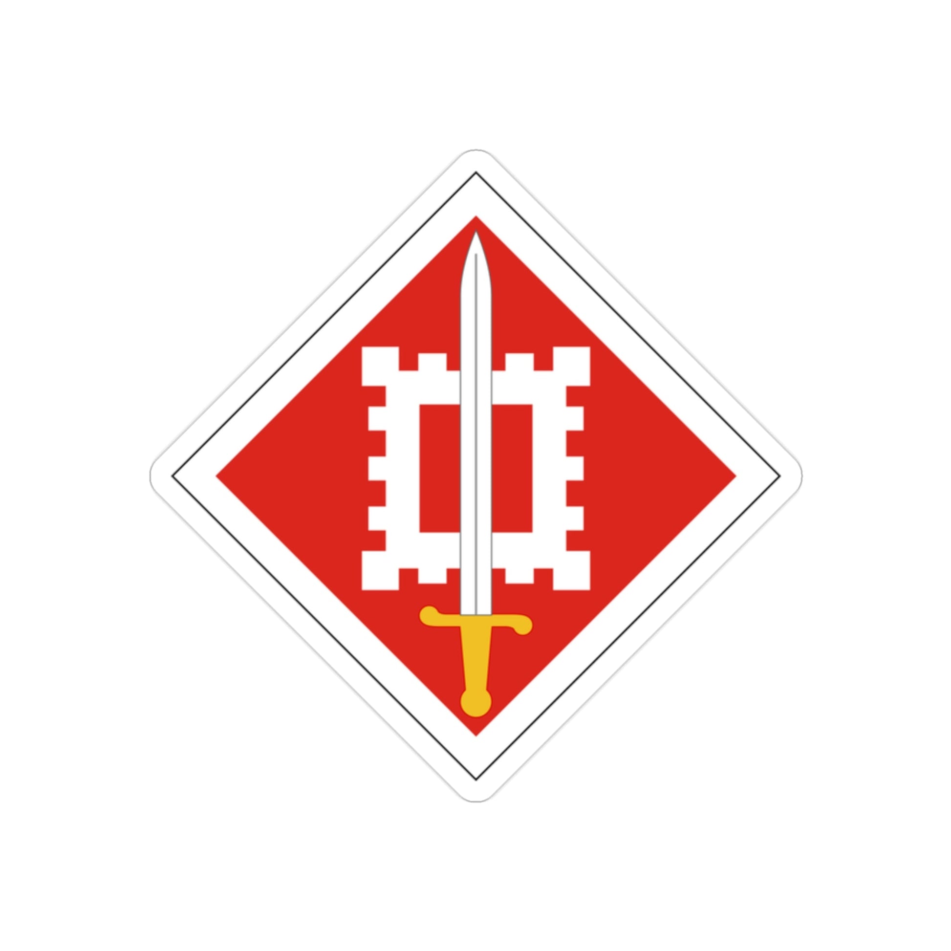 18th Engineer Brigade (U.S. Army) REVERSE PRINT Transparent STICKER-2" × 2"-The Sticker Space