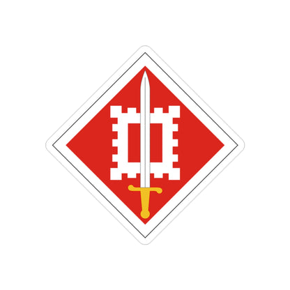 18th Engineer Brigade (U.S. Army) REVERSE PRINT Transparent STICKER-2" × 2"-The Sticker Space