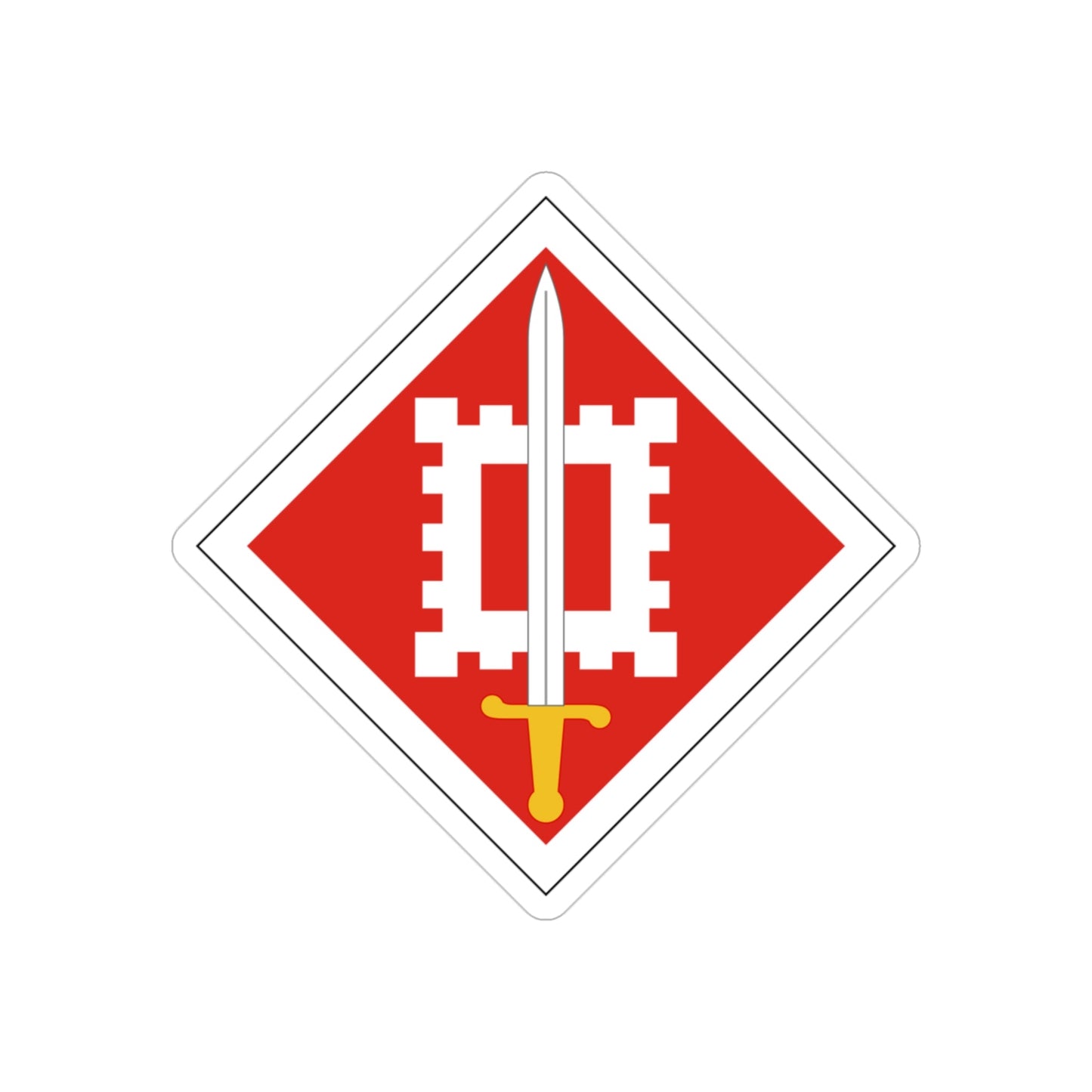 18th Engineer Brigade (U.S. Army) REVERSE PRINT Transparent STICKER-3" × 3"-The Sticker Space