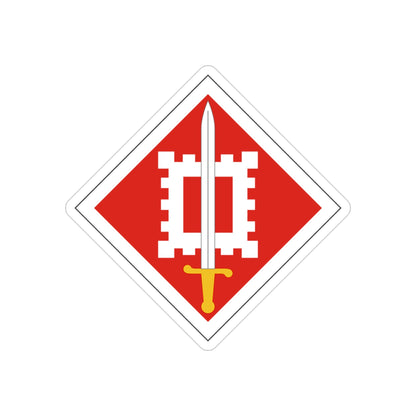 18th Engineer Brigade (U.S. Army) REVERSE PRINT Transparent STICKER-3" × 3"-The Sticker Space