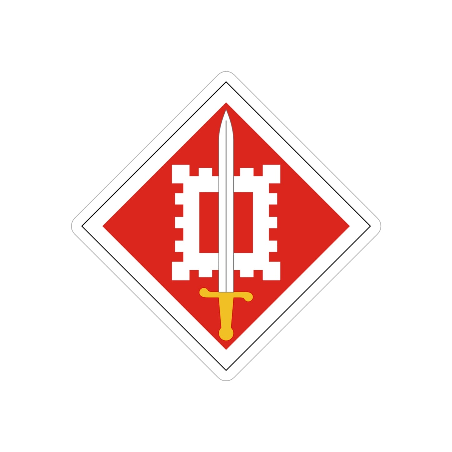 18th Engineer Brigade (U.S. Army) REVERSE PRINT Transparent STICKER-4" × 4"-The Sticker Space