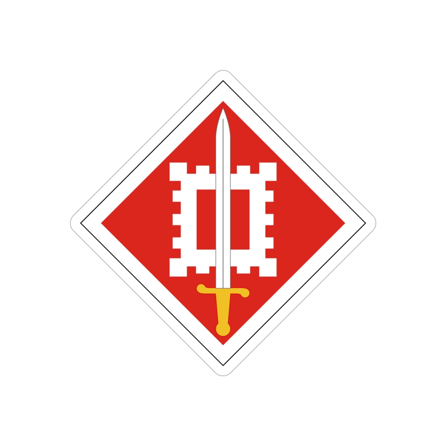 18th Engineer Brigade (U.S. Army) REVERSE PRINT Transparent STICKER-5" × 5"-The Sticker Space