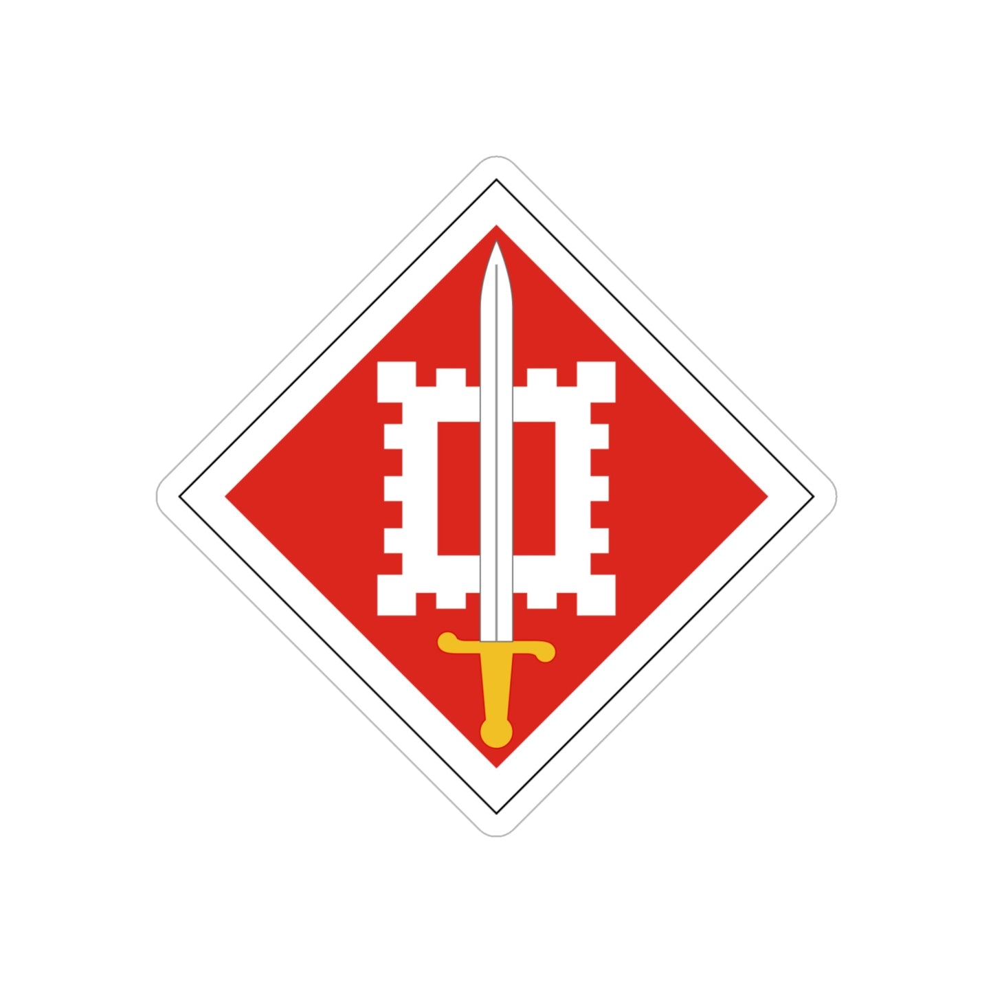 18th Engineer Brigade (U.S. Army) REVERSE PRINT Transparent STICKER-6" × 6"-The Sticker Space