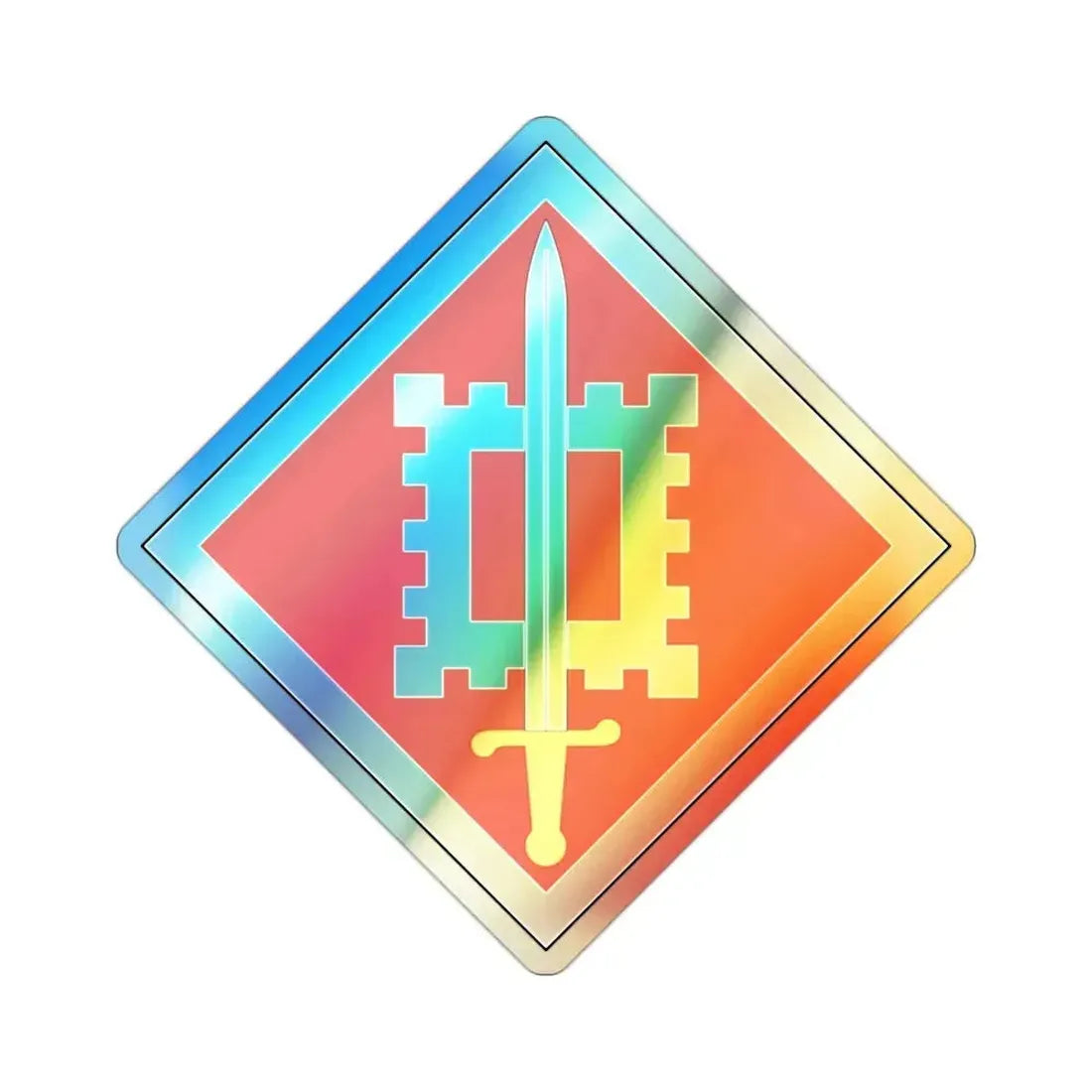 18th Engineer Brigade (U.S. Army) Holographic STICKER Die-Cut Vinyl Decal 2 Inch Holographic - The Sticker Space