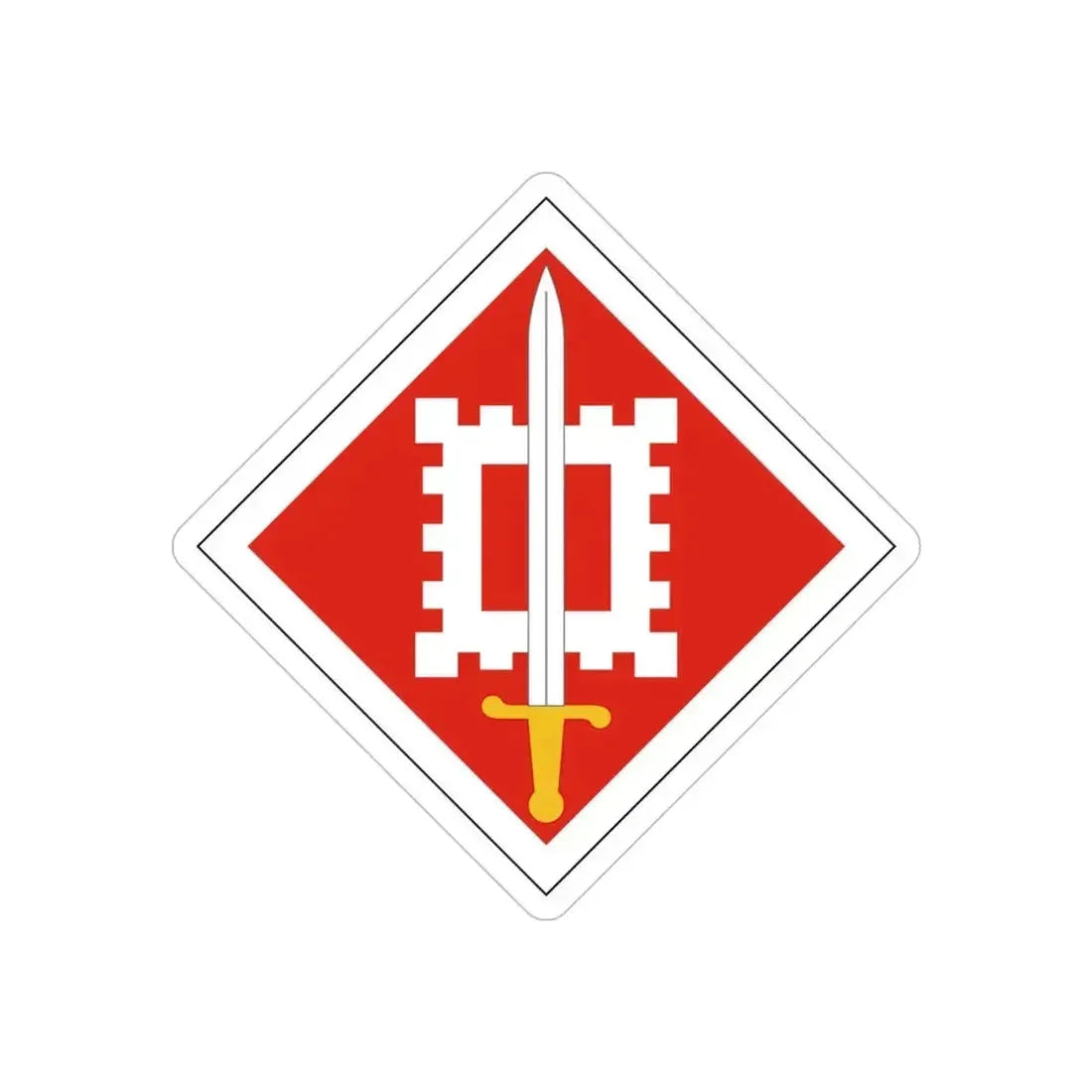 18th Engineer Brigade (U.S. Army) REVERSE PRINT Transparent Die-Cut STICKER 4 Inch Die-Cut Transparent - The Sticker Space