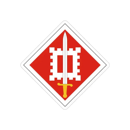 18th Engineer Brigade (U.S. Army) REVERSE PRINT Transparent Die-Cut STICKER 4 Inch Die-Cut Transparent - The Sticker Space