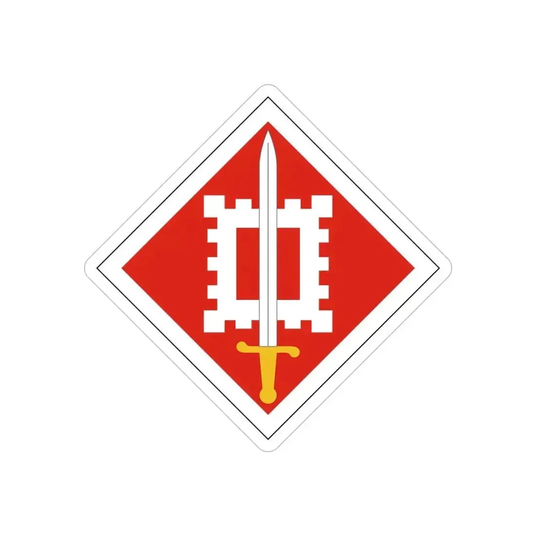 18th Engineer Brigade (U.S. Army) REVERSE PRINT Transparent Die-Cut STICKER 5 Inch Die-Cut Transparent - The Sticker Space