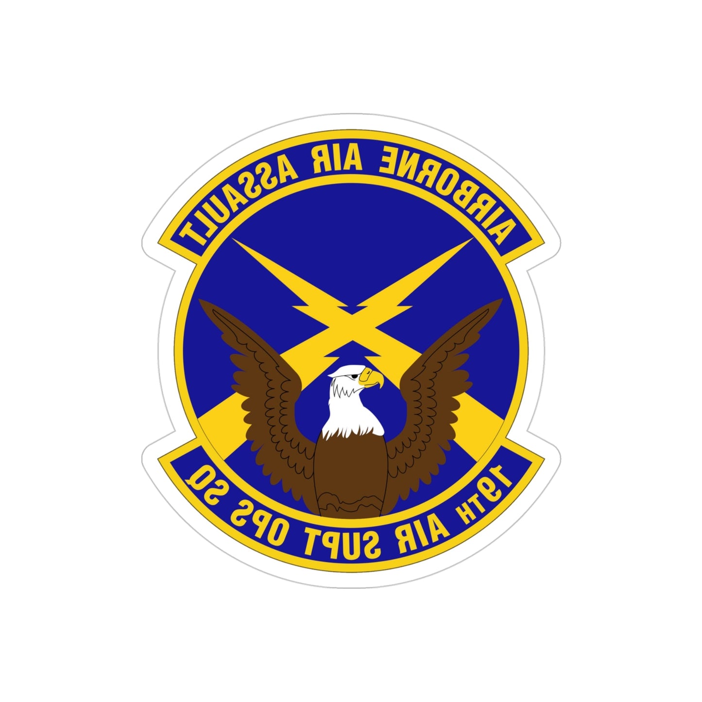 19 Air Support Operations Squadron ACC (U.S. Air Force) REVERSE PRINT Transparent STICKER-4" × 4"-The Sticker Space