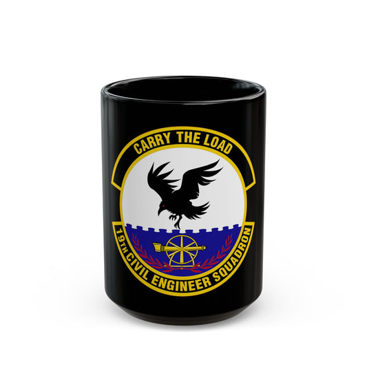 19 Civil Engineer Squadron AMC (U.S. Air Force) Black Coffee Mug-15oz-The Sticker Space