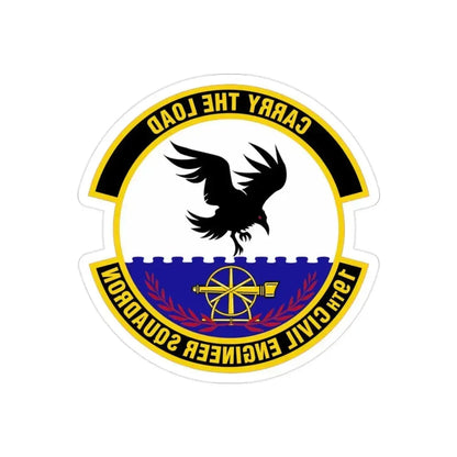 19 Civil Engineer Squadron AMC (U.S. Air Force) REVERSE PRINT Transparent Die-Cut STICKER 2 Inch Die-Cut Transparent - The Sticker Space