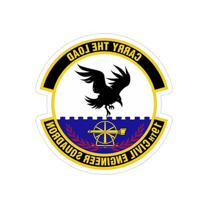 19 Civil Engineer Squadron AMC (U.S. Air Force) REVERSE PRINT Transparent Die-Cut STICKER 5 Inch Die-Cut Transparent - The Sticker Space