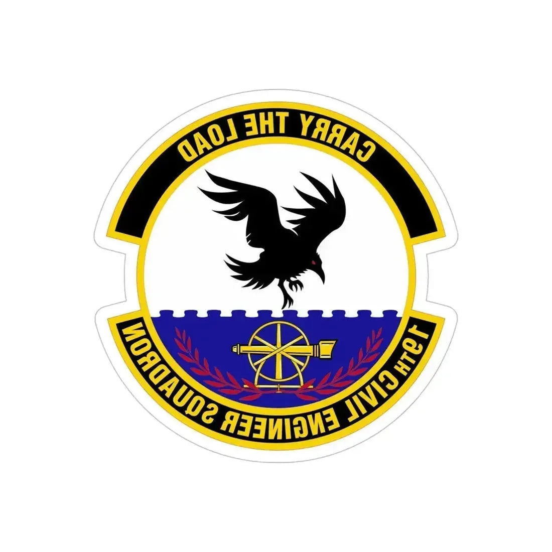 19 Civil Engineer Squadron AMC (U.S. Air Force) REVERSE PRINT Transparent Die-Cut STICKER 6 Inch Die-Cut Transparent - The Sticker Space