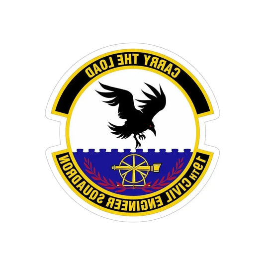 19 Civil Engineer Squadron AMC (U.S. Air Force) REVERSE PRINT Transparent Die-Cut STICKER 6 Inch Die-Cut Transparent - The Sticker Space