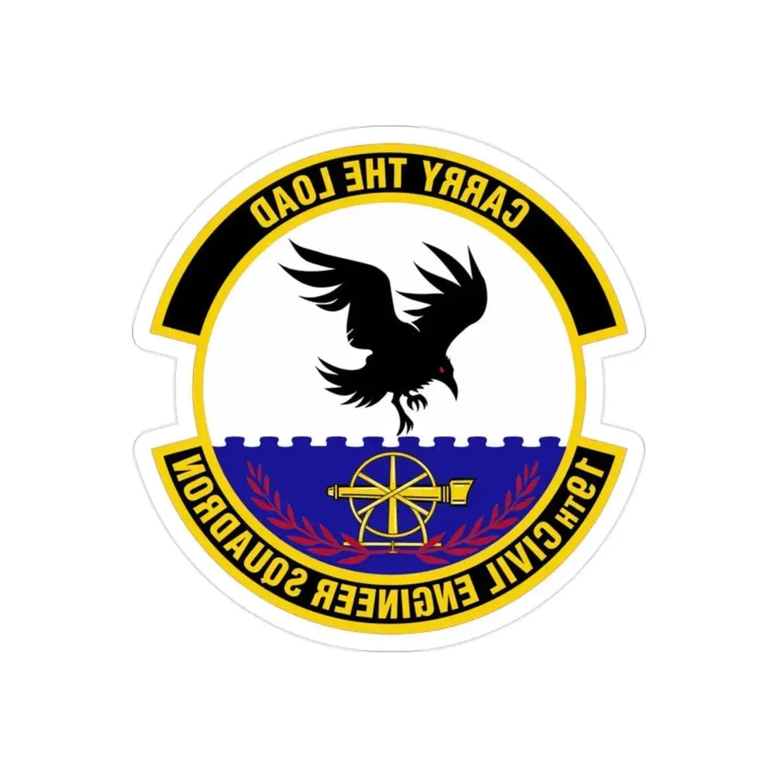 19 Civil Engineer Squadron AMC (U.S. Air Force) REVERSE PRINT Transparent Die-Cut STICKER - The Sticker Space