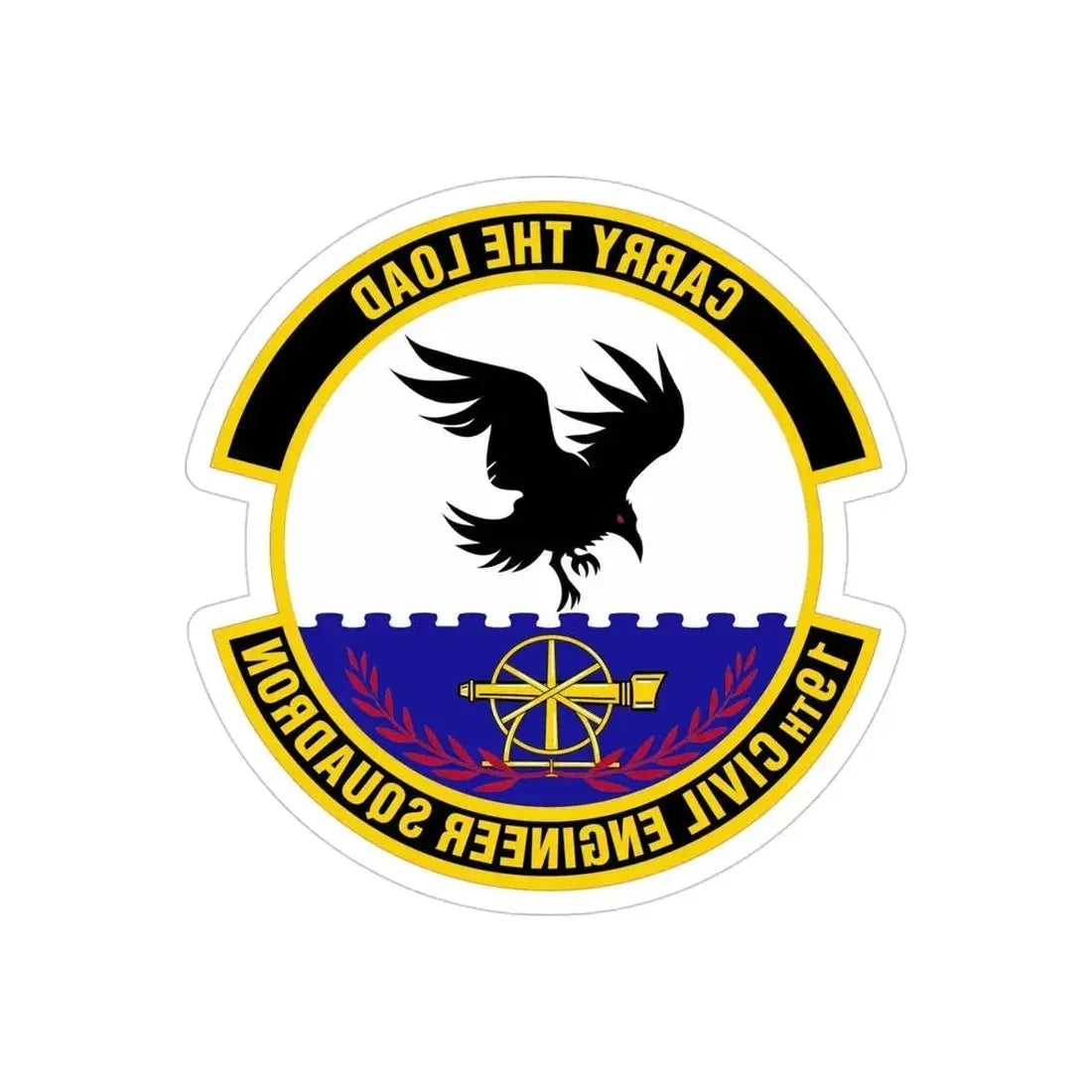 19 Civil Engineer Squadron AMC (U.S. Air Force) REVERSE PRINT Transparent Die-Cut STICKER - The Sticker Space