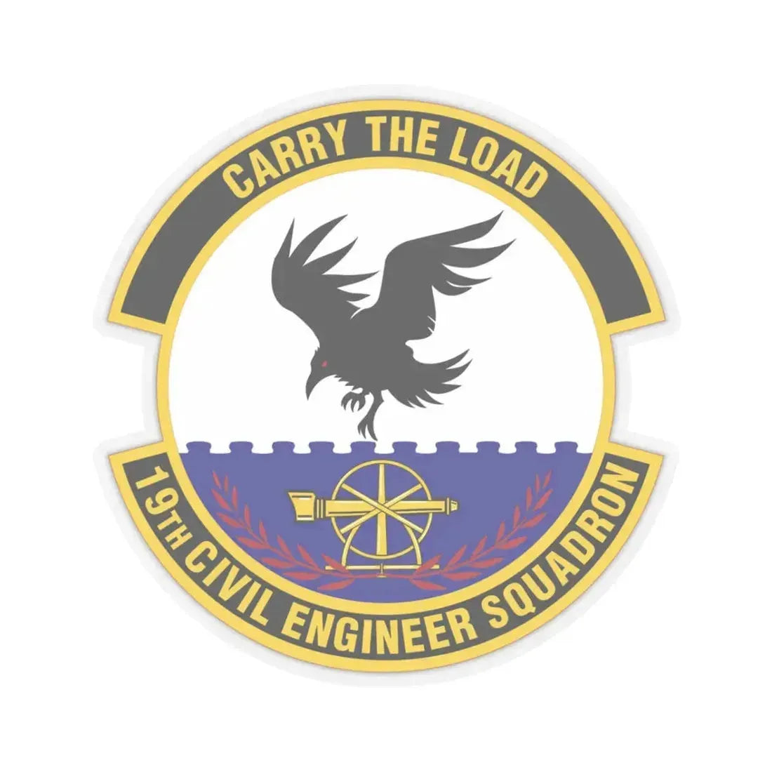 19 Civil Engineer Squadron AMC (U.S. Air Force) STICKER Vinyl Kiss-Cut Decal 3 Inch Transparent - The Sticker Space
