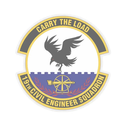 19 Civil Engineer Squadron AMC (U.S. Air Force) STICKER Vinyl Kiss-Cut Decal 3 Inch Transparent - The Sticker Space