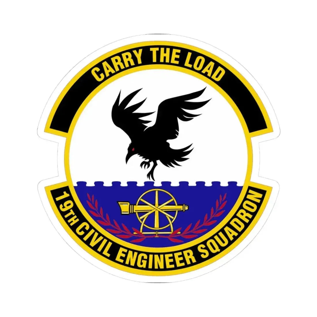 19 Civil Engineer Squadron AMC (U.S. Air Force) STICKER Vinyl Kiss-Cut Decal 3 Inch White - The Sticker Space