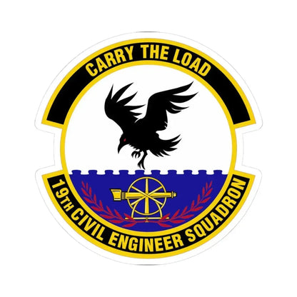 19 Civil Engineer Squadron AMC (U.S. Air Force) STICKER Vinyl Kiss-Cut Decal 3 Inch White - The Sticker Space