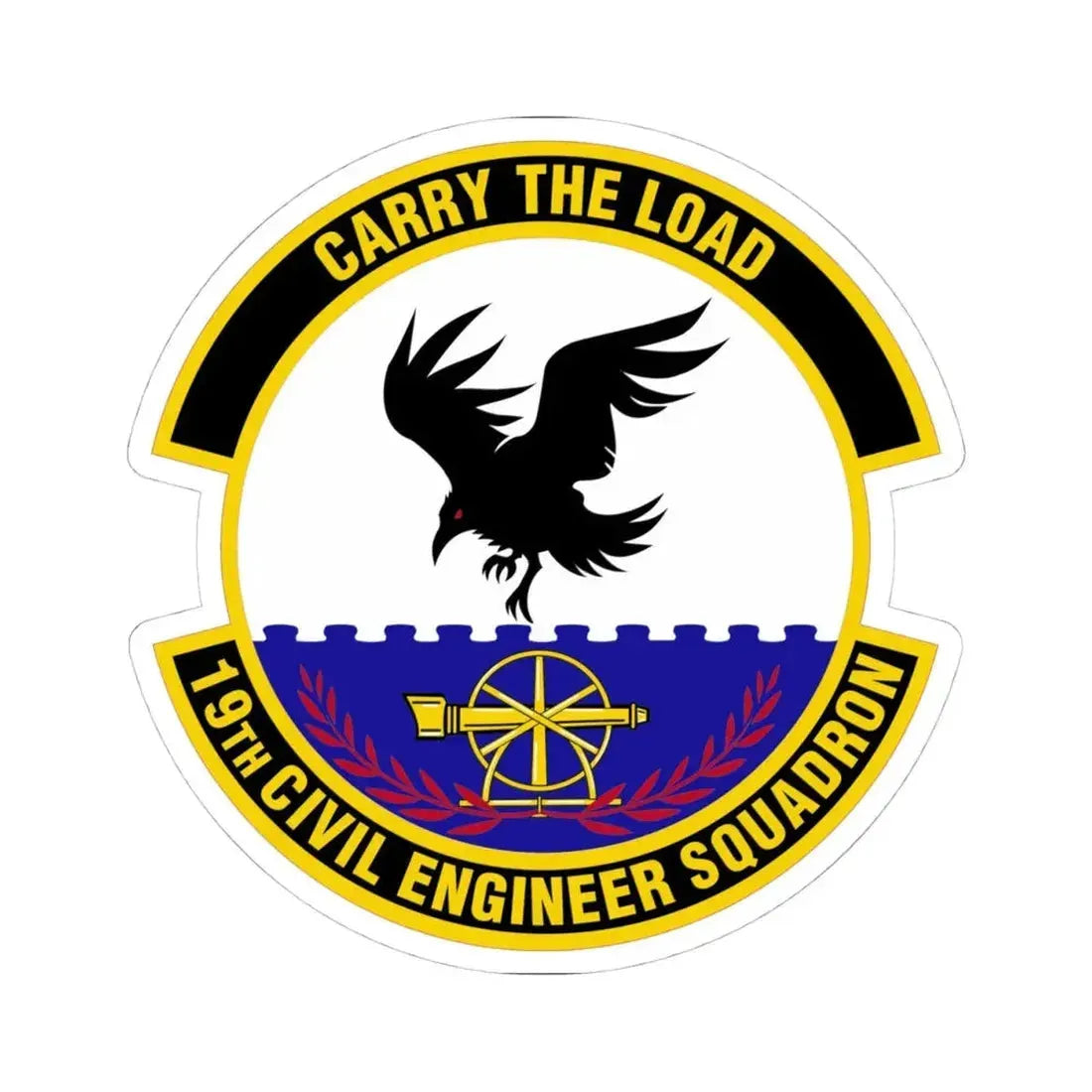 19 Civil Engineer Squadron AMC (U.S. Air Force) STICKER Vinyl Kiss-Cut Decal 4 Inch White - The Sticker Space