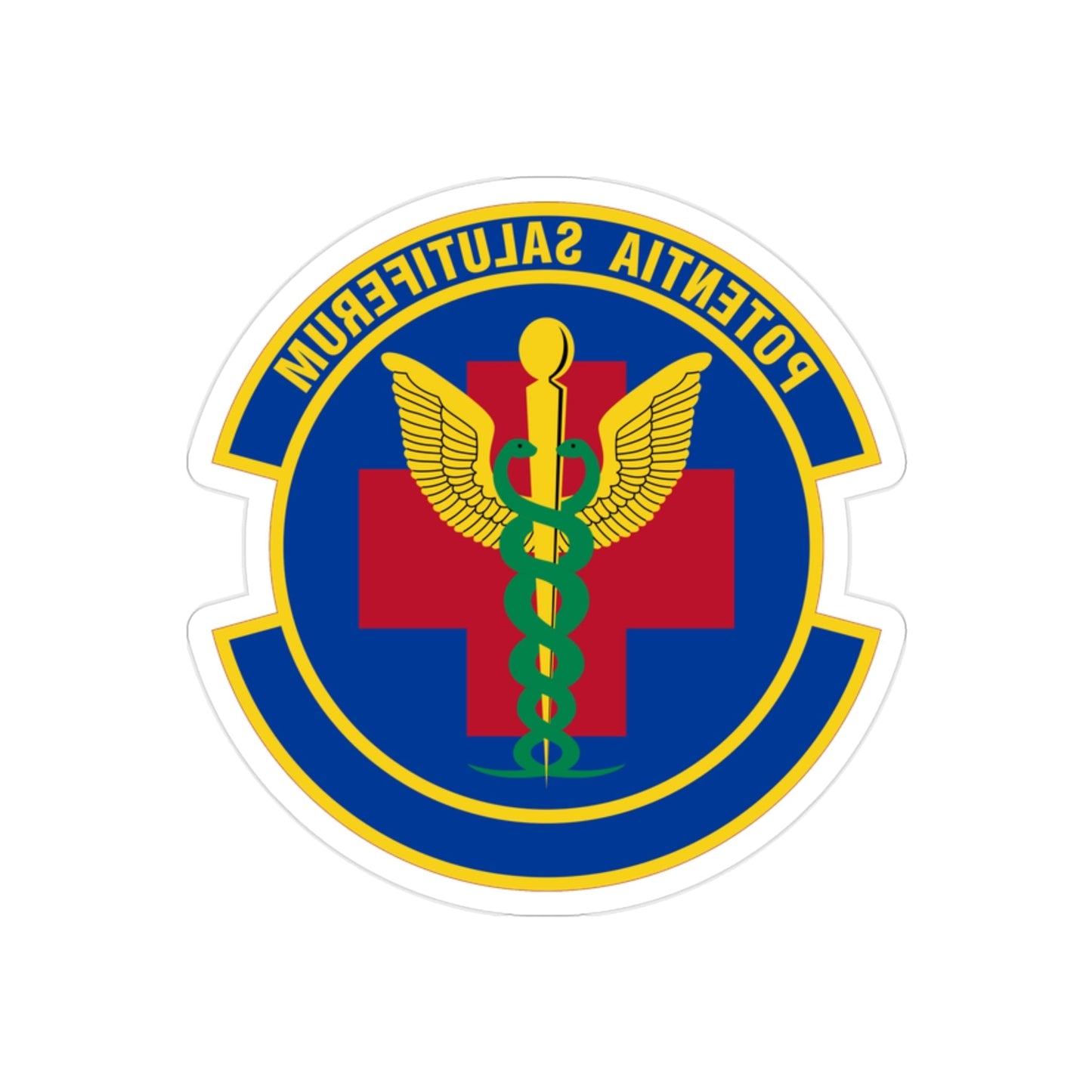 19 Healthcare Operations Squadron AMC (U.S. Air Force) REVERSE PRINT Transparent STICKER-2" × 2"-The Sticker Space