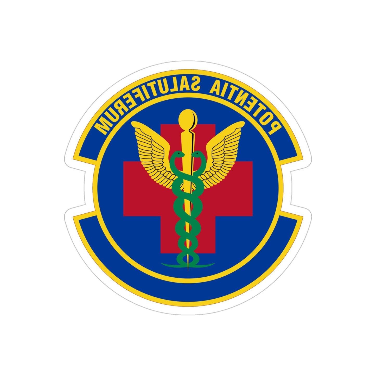 19 Healthcare Operations Squadron AMC (U.S. Air Force) REVERSE PRINT Transparent STICKER-4" × 4"-The Sticker Space