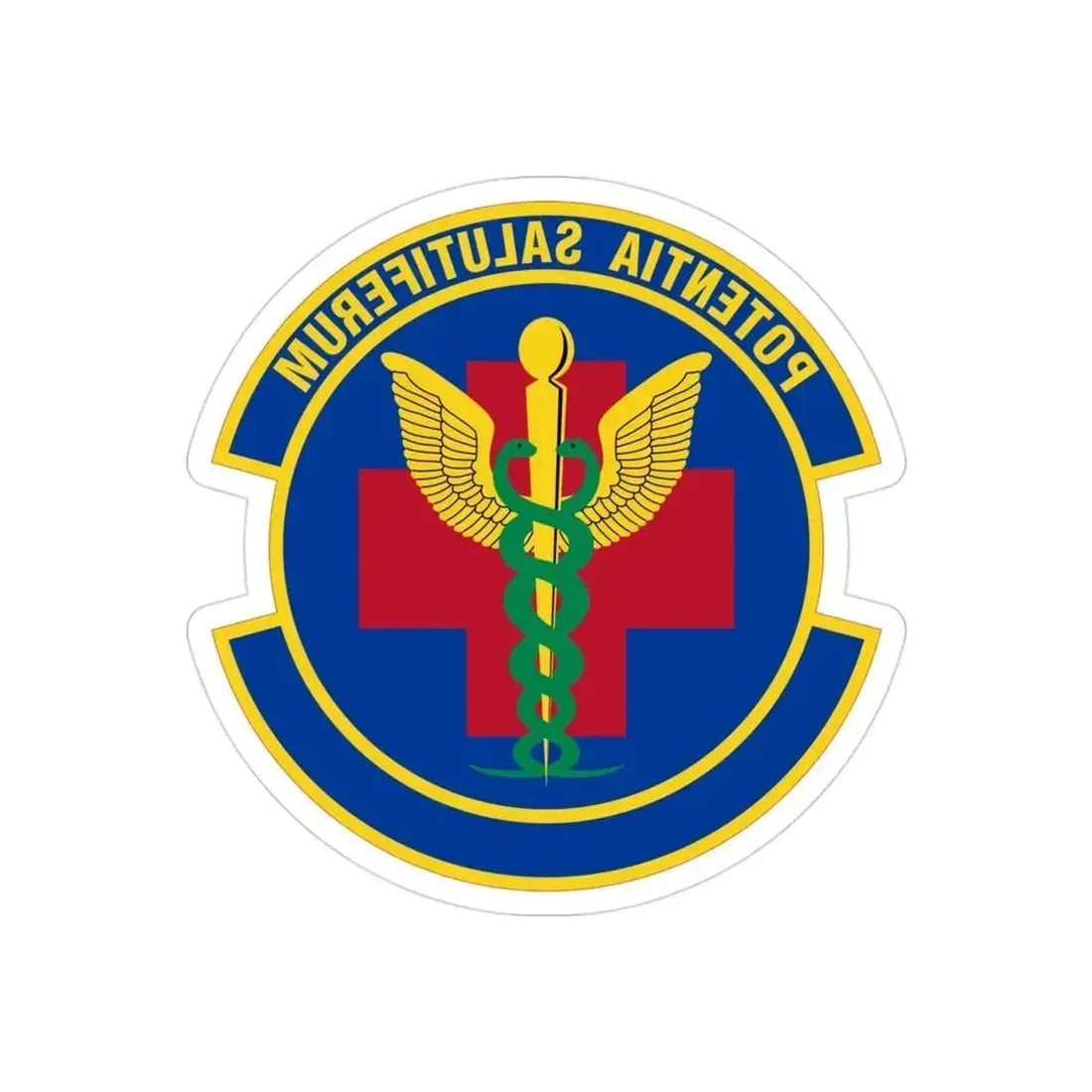 19 Healthcare Operations Squadron AMC (U.S. Air Force) REVERSE PRINT Transparent Die-Cut STICKER 3 Inch Die-Cut Transparent - The Sticker Space
