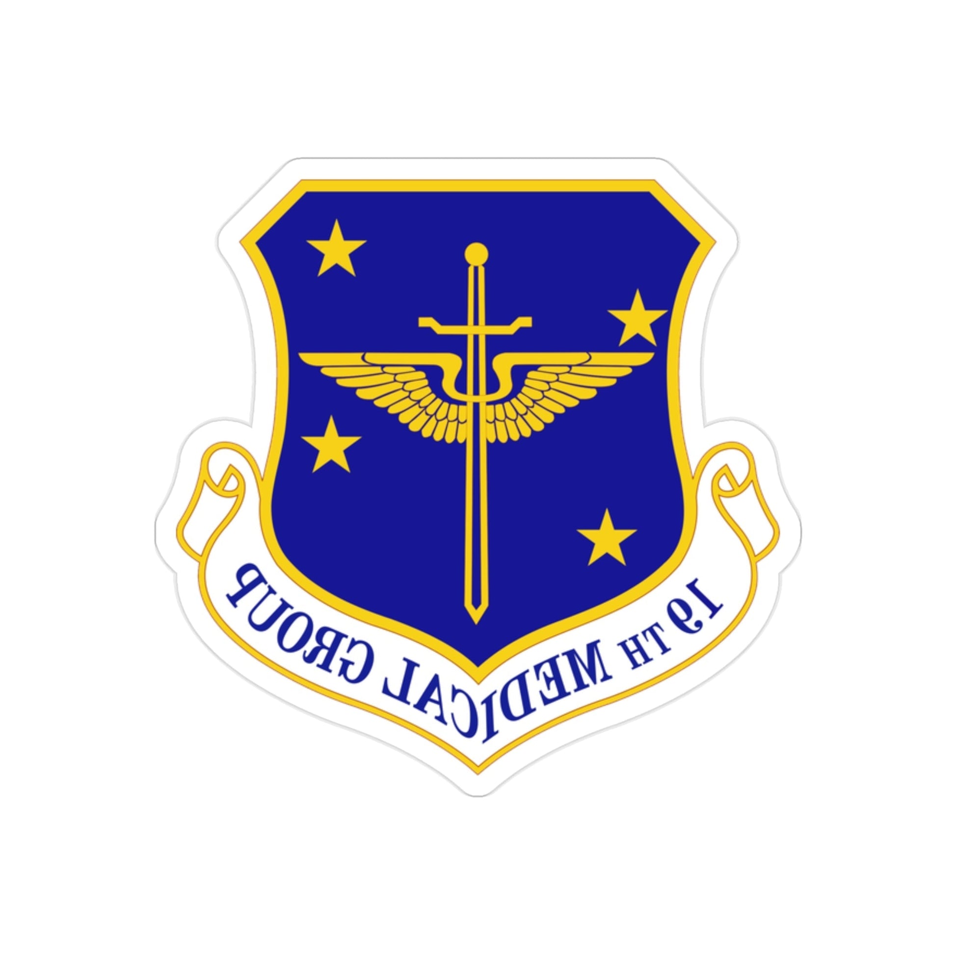 19 Medical Group AMC (U.S. Air Force) REVERSE PRINT Transparent STICKER-2" × 2"-The Sticker Space