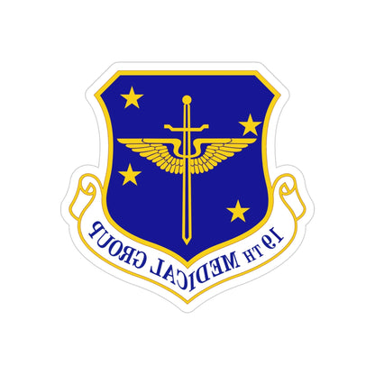 19 Medical Group AMC (U.S. Air Force) REVERSE PRINT Transparent STICKER-4" × 4"-The Sticker Space