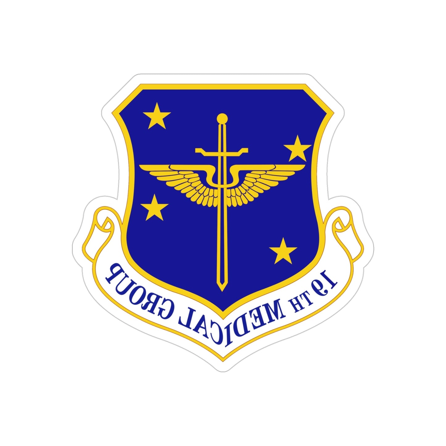 19 Medical Group AMC (U.S. Air Force) REVERSE PRINT Transparent STICKER-4" × 4"-The Sticker Space