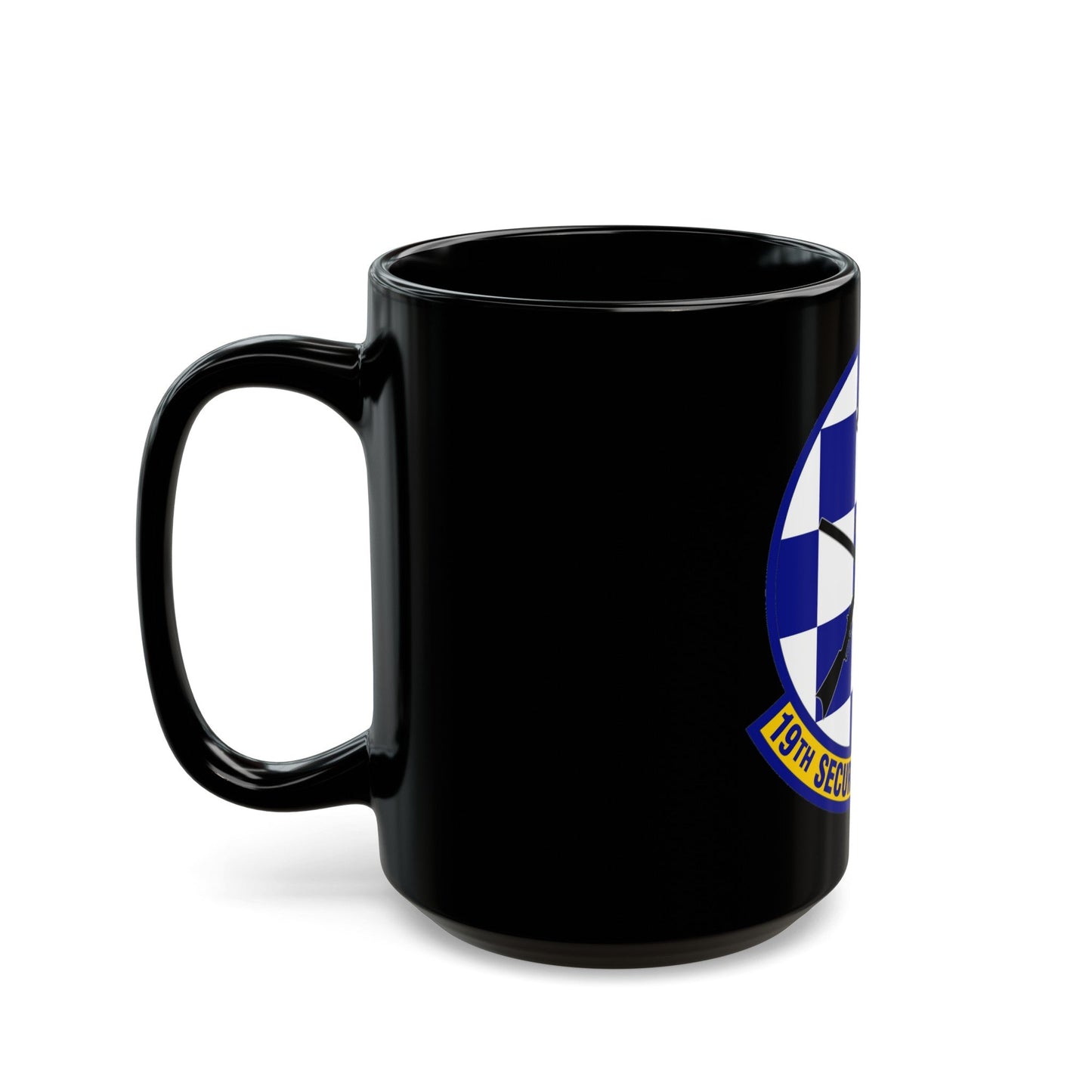 19 Security Forces Squadron AMC (U.S. Air Force) Black Coffee Mug-The Sticker Space
