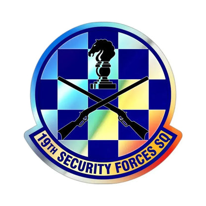 19 Security Forces Squadron AMC (U.S. Air Force) Holographic STICKER Die-Cut Vinyl Decal 2 Inch Holographic - The Sticker Space