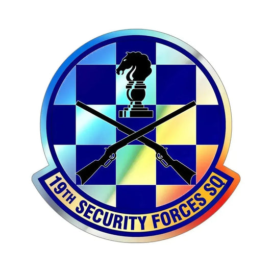 19 Security Forces Squadron AMC (U.S. Air Force) Holographic STICKER Die-Cut Vinyl Decal 6 Inch Holographic - The Sticker Space
