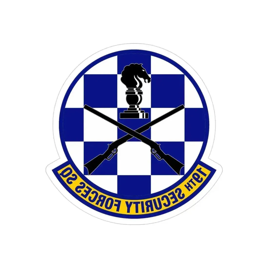 19 Security Forces Squadron AMC (U.S. Air Force) REVERSE PRINT Transparent Die-Cut STICKER 3 Inch Die-Cut Transparent - The Sticker Space
