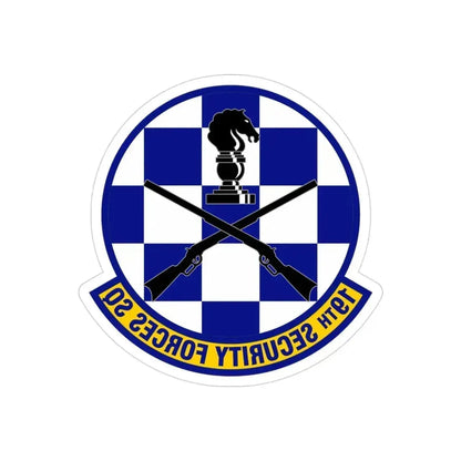 19 Security Forces Squadron AMC (U.S. Air Force) REVERSE PRINT Transparent Die-Cut STICKER 3 Inch Die-Cut Transparent - The Sticker Space